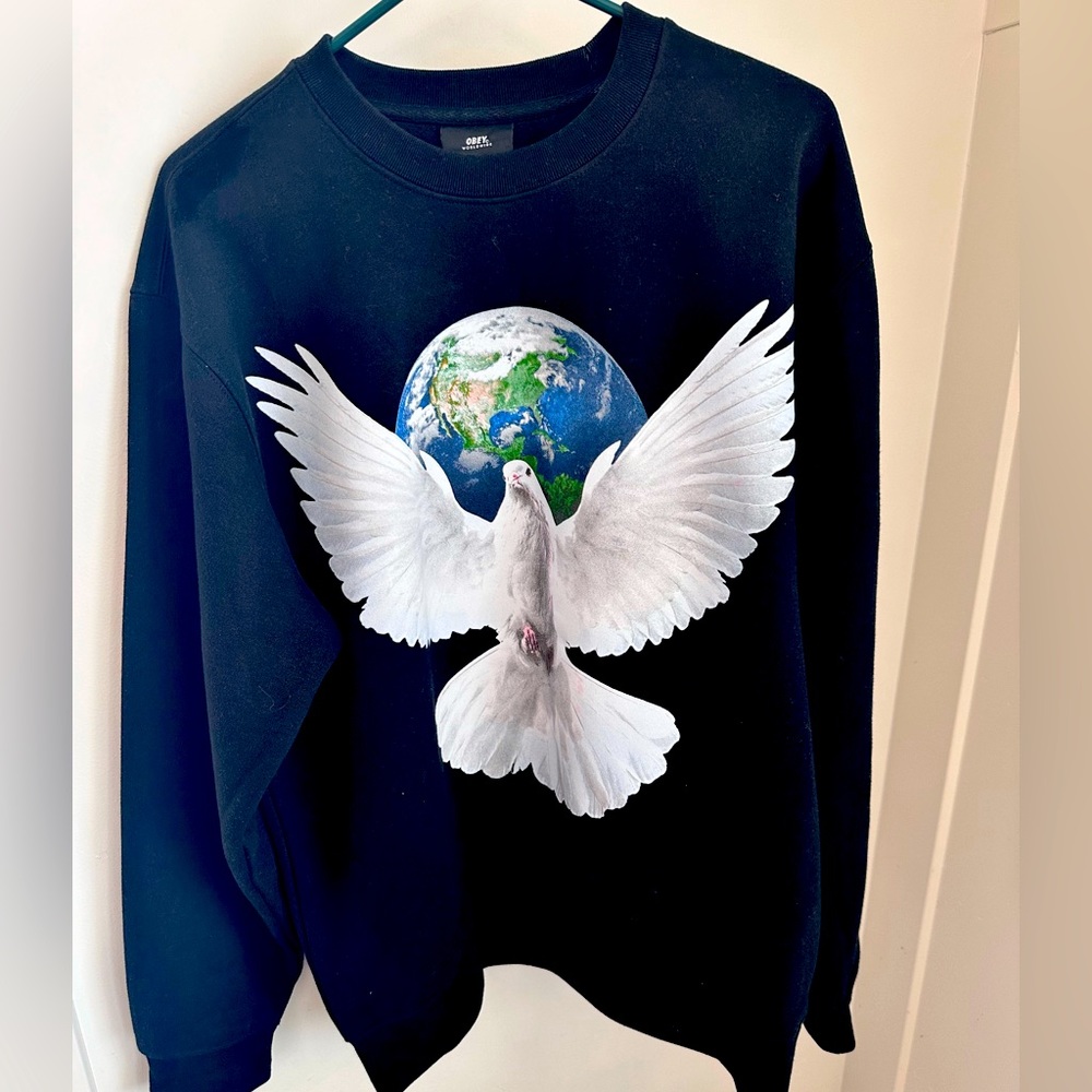 OBEY Worldwide Peace Black Crew Sweatshirt men’s Large/Unisex
